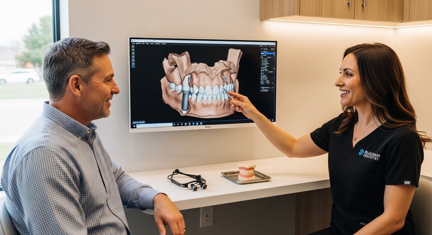 Dental implant consultation at a modern dental practice